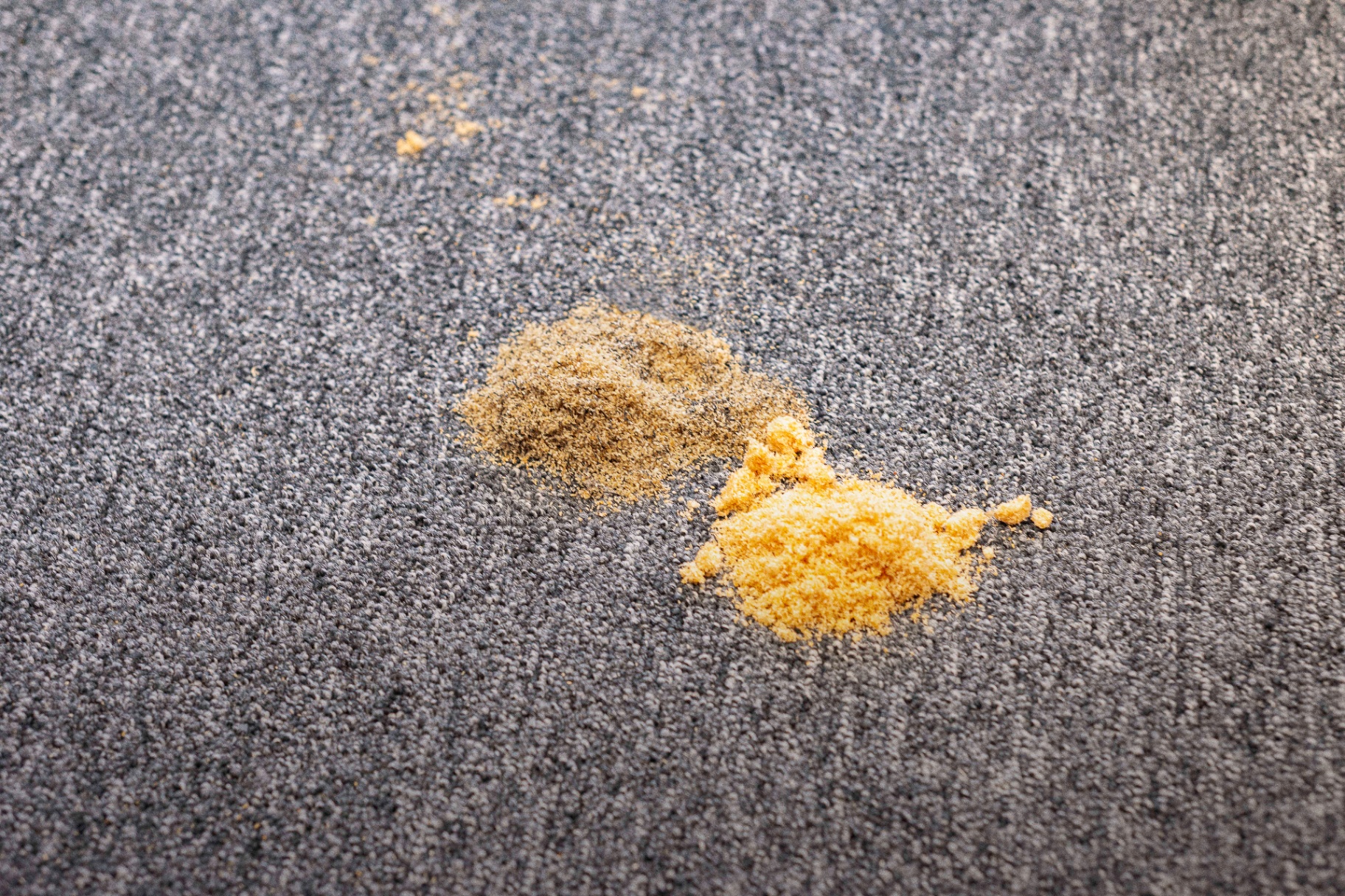 Close-up of dry foam crystals encapsulating dirt